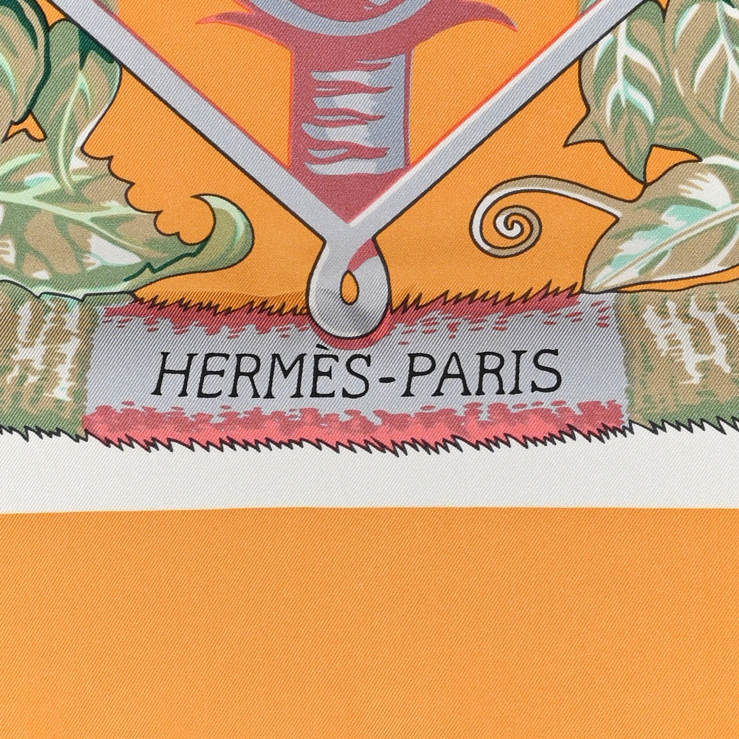 Hermes Silk Twill Imprime Aloha Double Scarf Stole Abricot Mauve Vert Amande 2 of 4