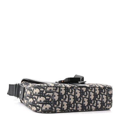 Christian Dior Oblique Jacquard Grained Calfskin Small Saddle Messenger Bag Beige Black 4 of 11