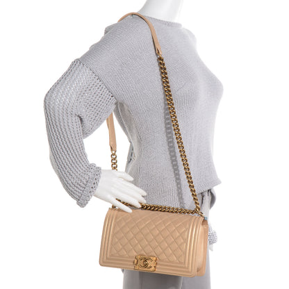 Chanel Pearl Calfskin Medium Boy Flap Gold 2 of 9