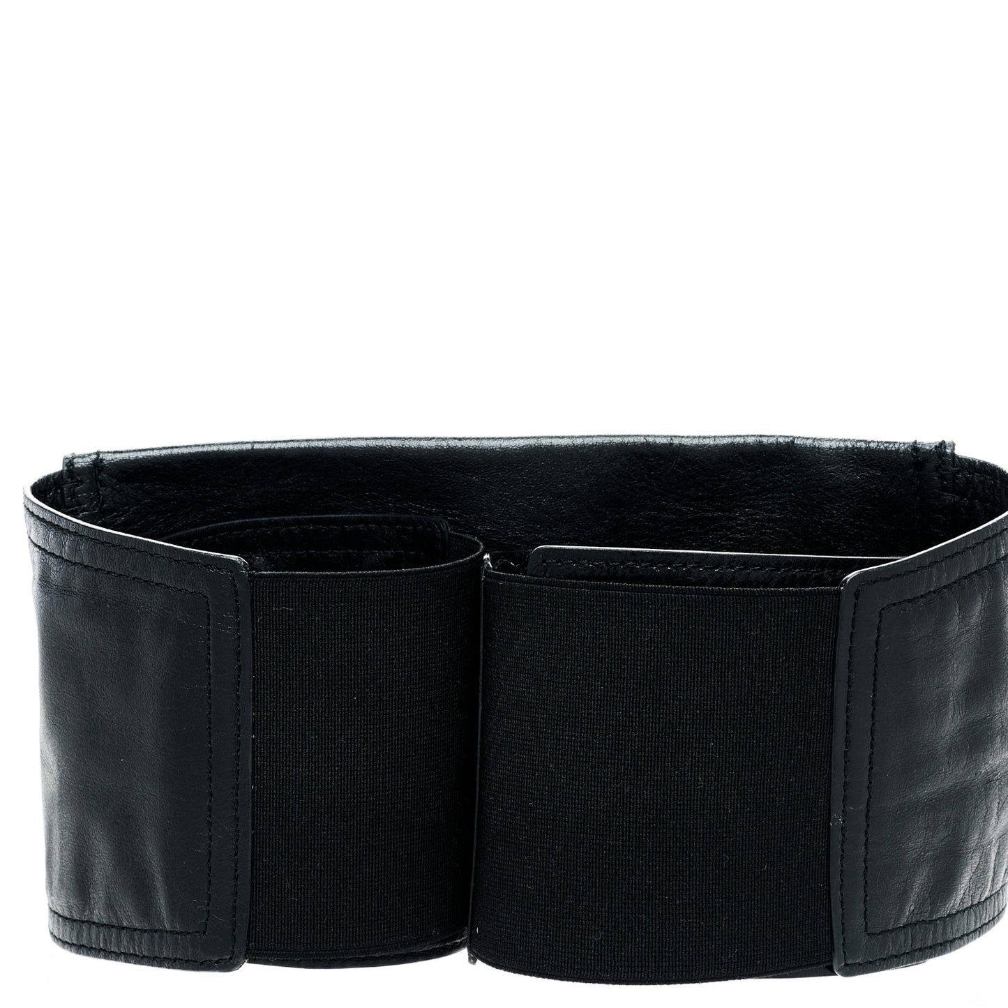 Crinkled Lambskin 135mm Saddle Belt Black