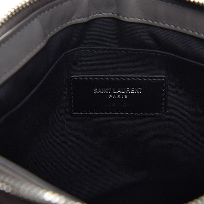 Saint Laurent Calfskin Matelasse Chevron Monogram A5 Wristet Earth 6 of 7