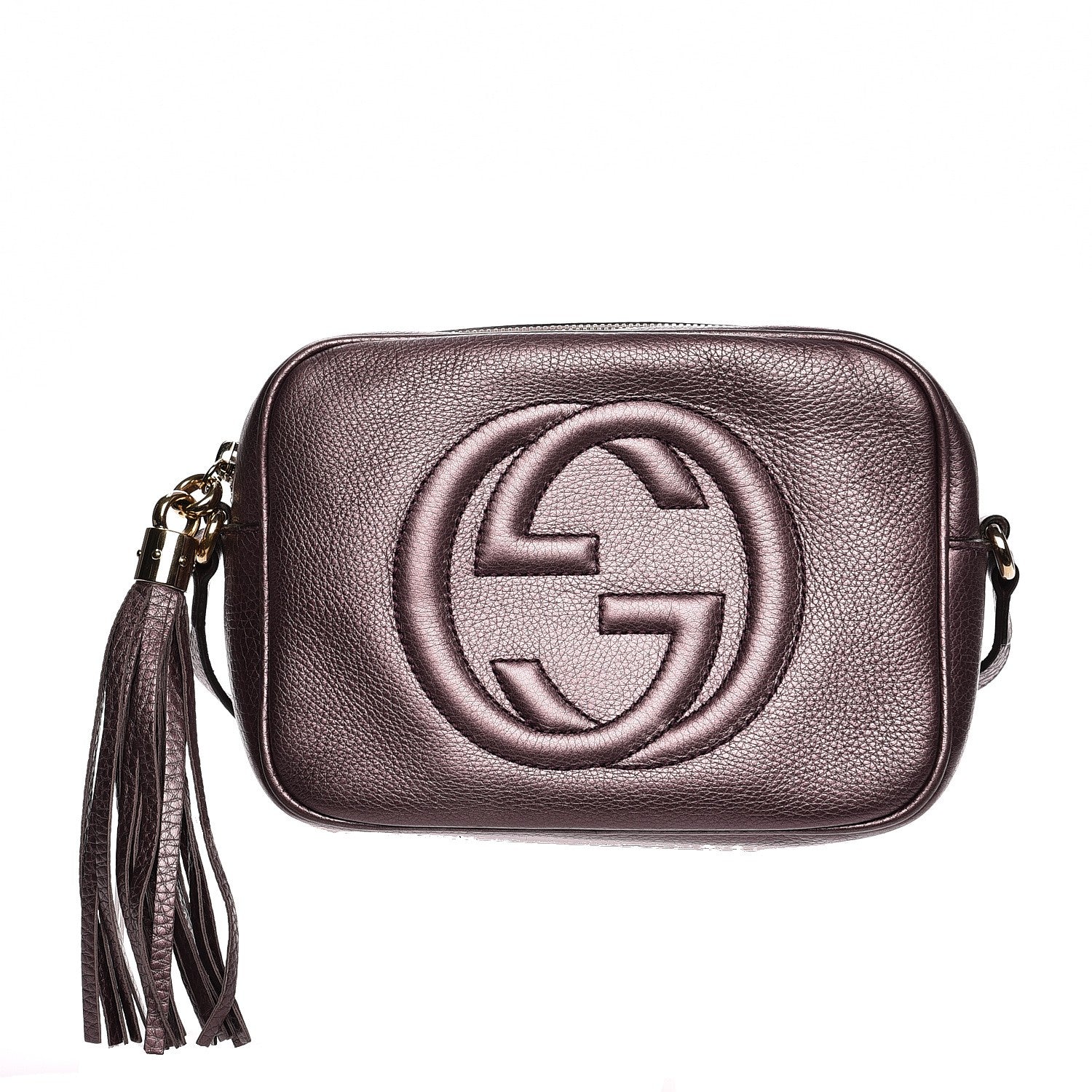 Gucci Metallic Pebbled Calfskin Small Soho Disco Bag Purple 1 of 7