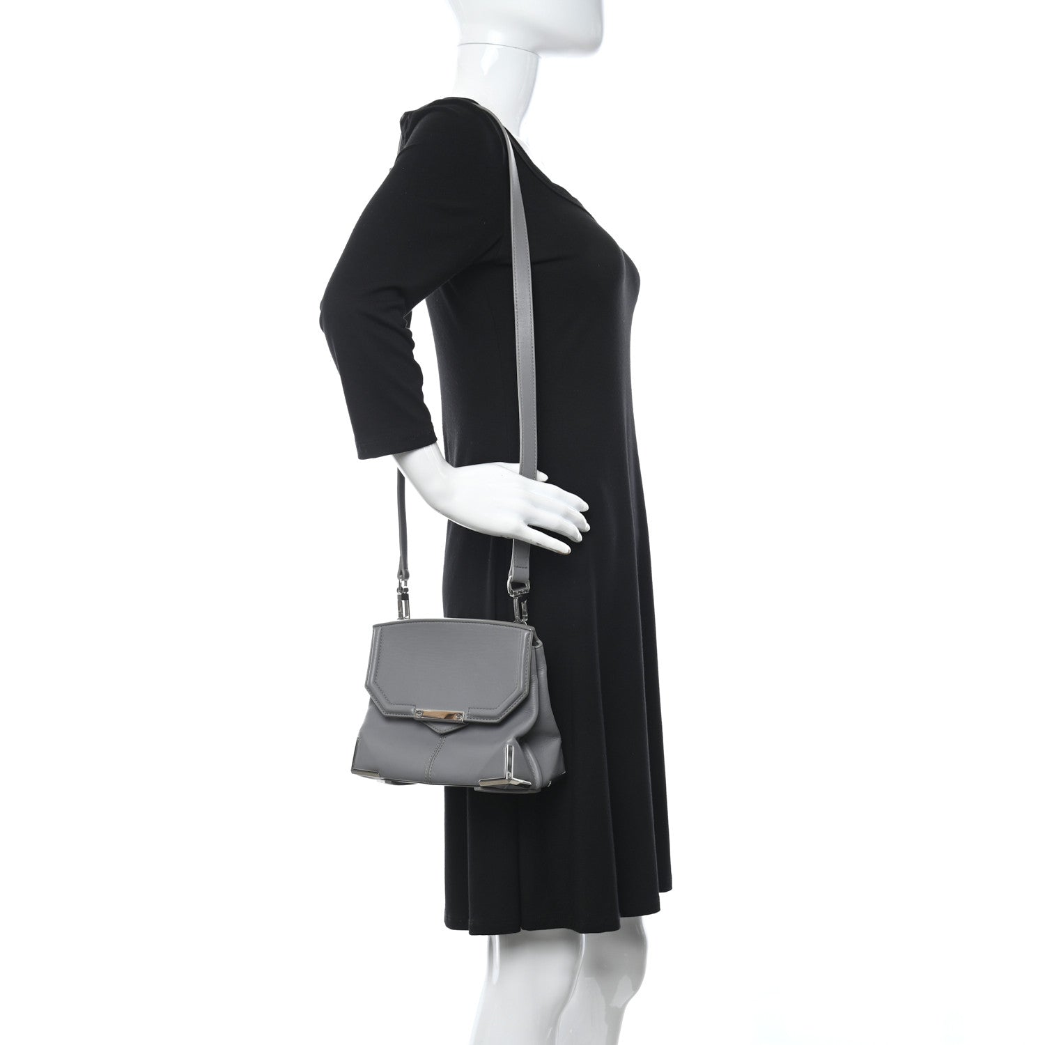 Alexander Wang Calfskin Small Marion Tote Grey Silver Hardware 2 of 5