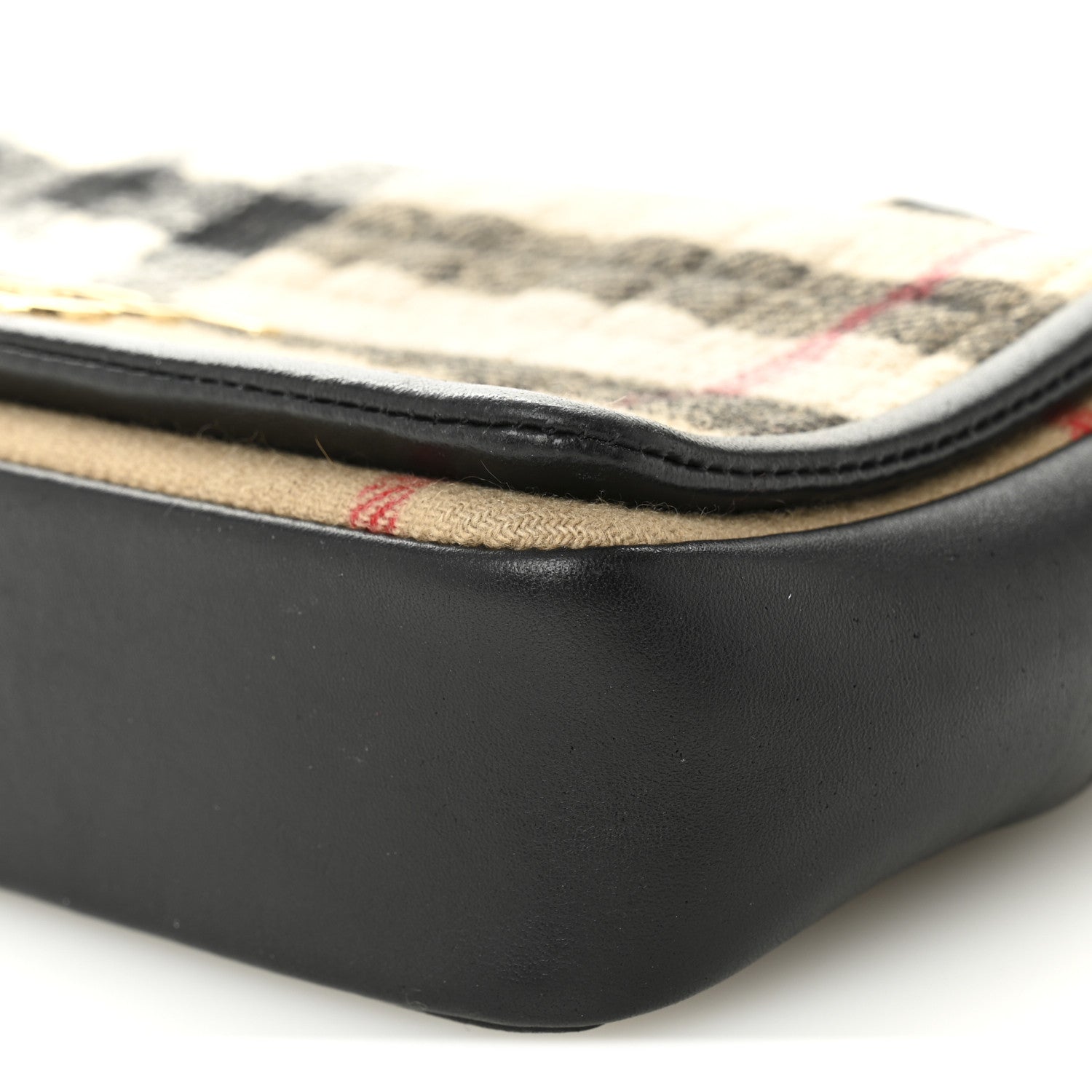 Burberry Check Cashmere Small Lola Bag Black 9 of 10