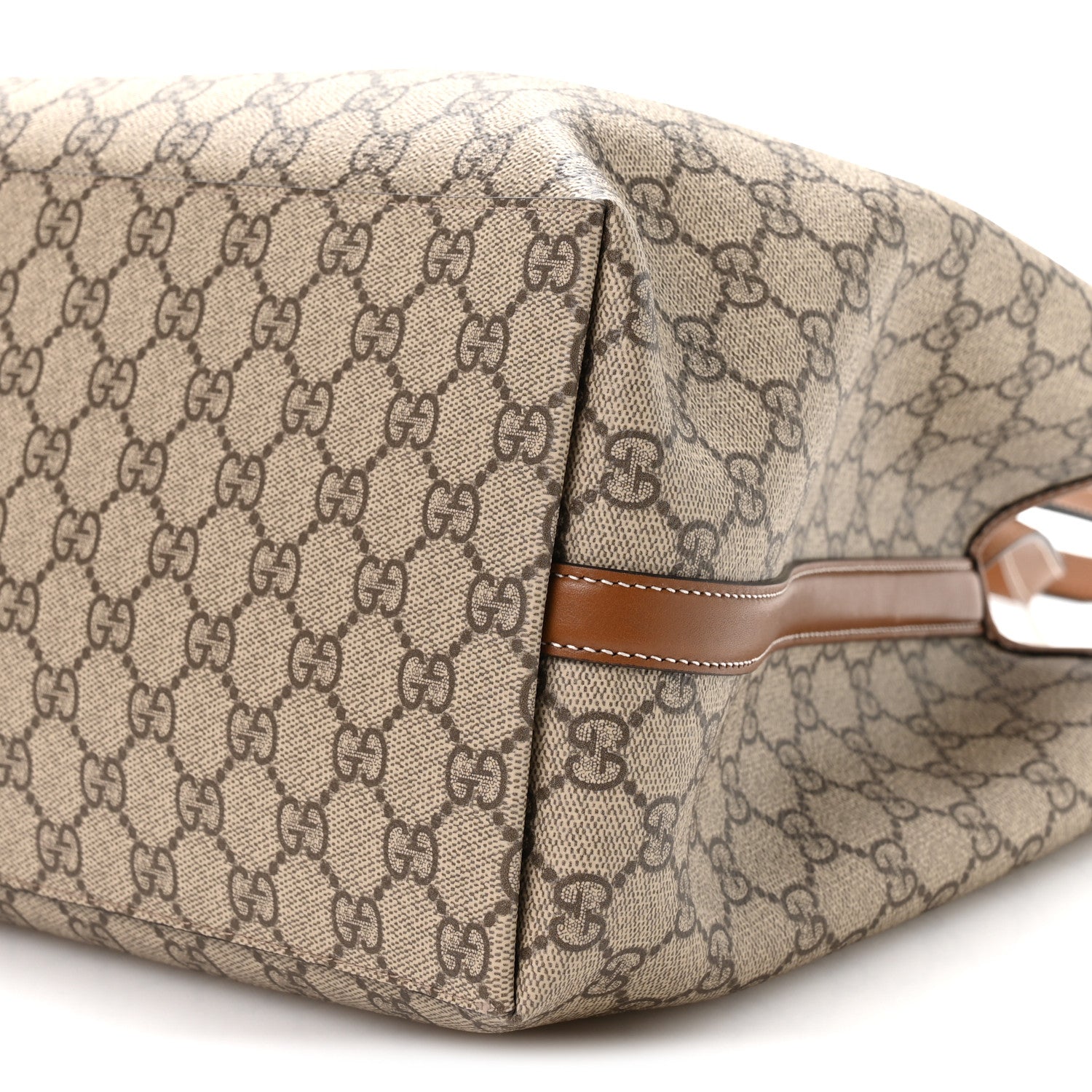 Gucci GG Supreme Monogram Emblem Large Tote Bag Beige Ebony Sundial 10 of 10