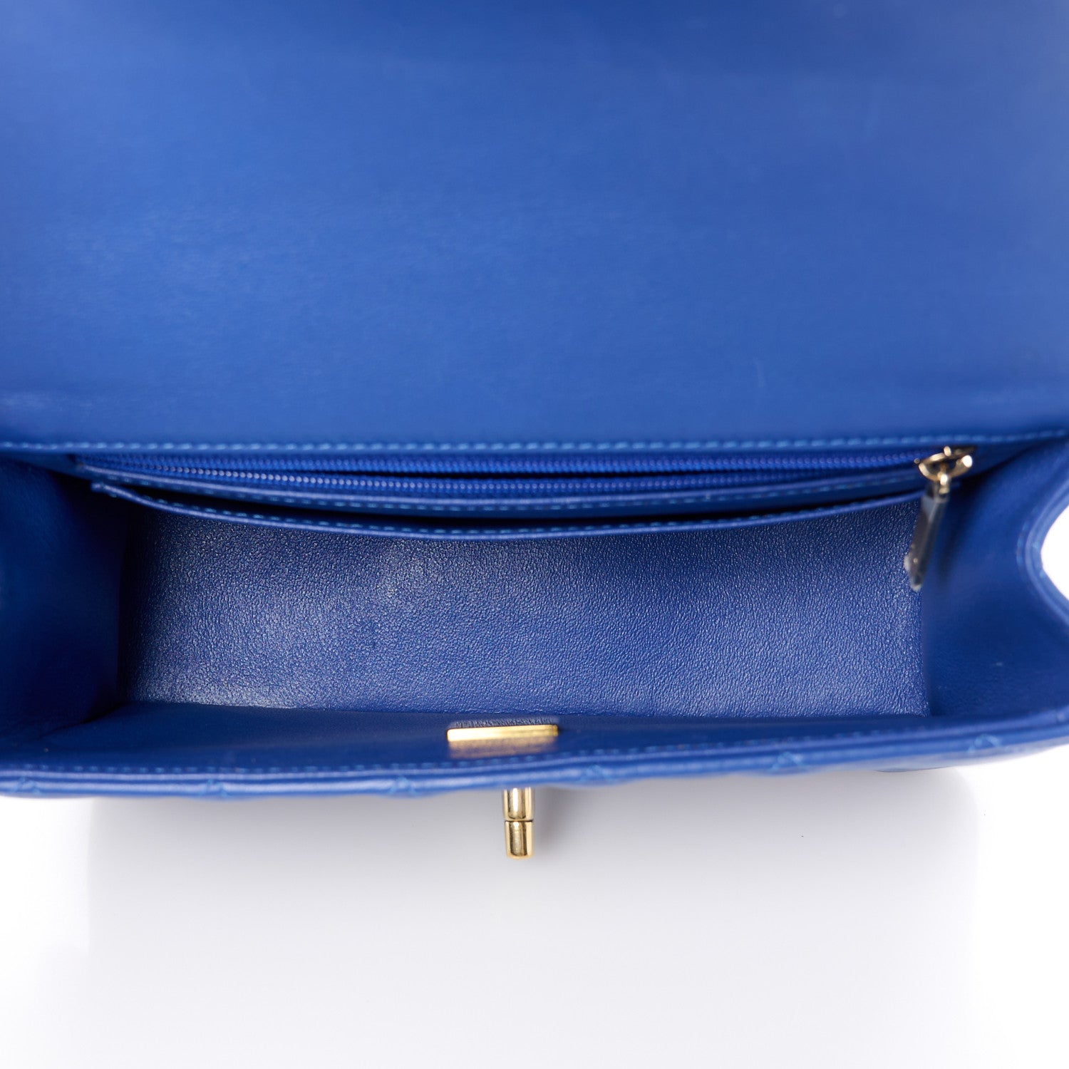 Chanel Lambskin Quilted Mini Top Handle Rectangular Flap Blue 5 of 12