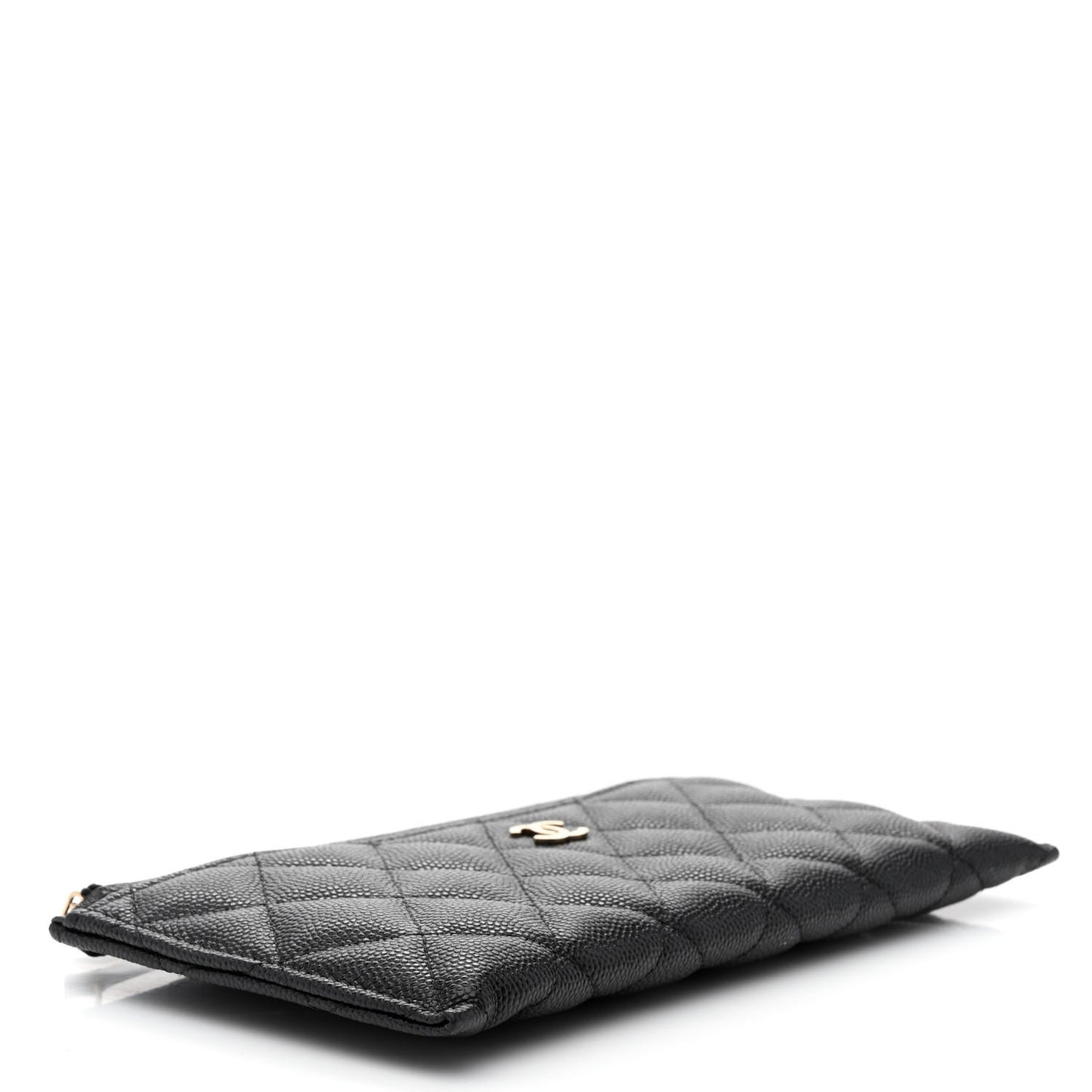 Caviar Quilted Classic Zip Pouch Black