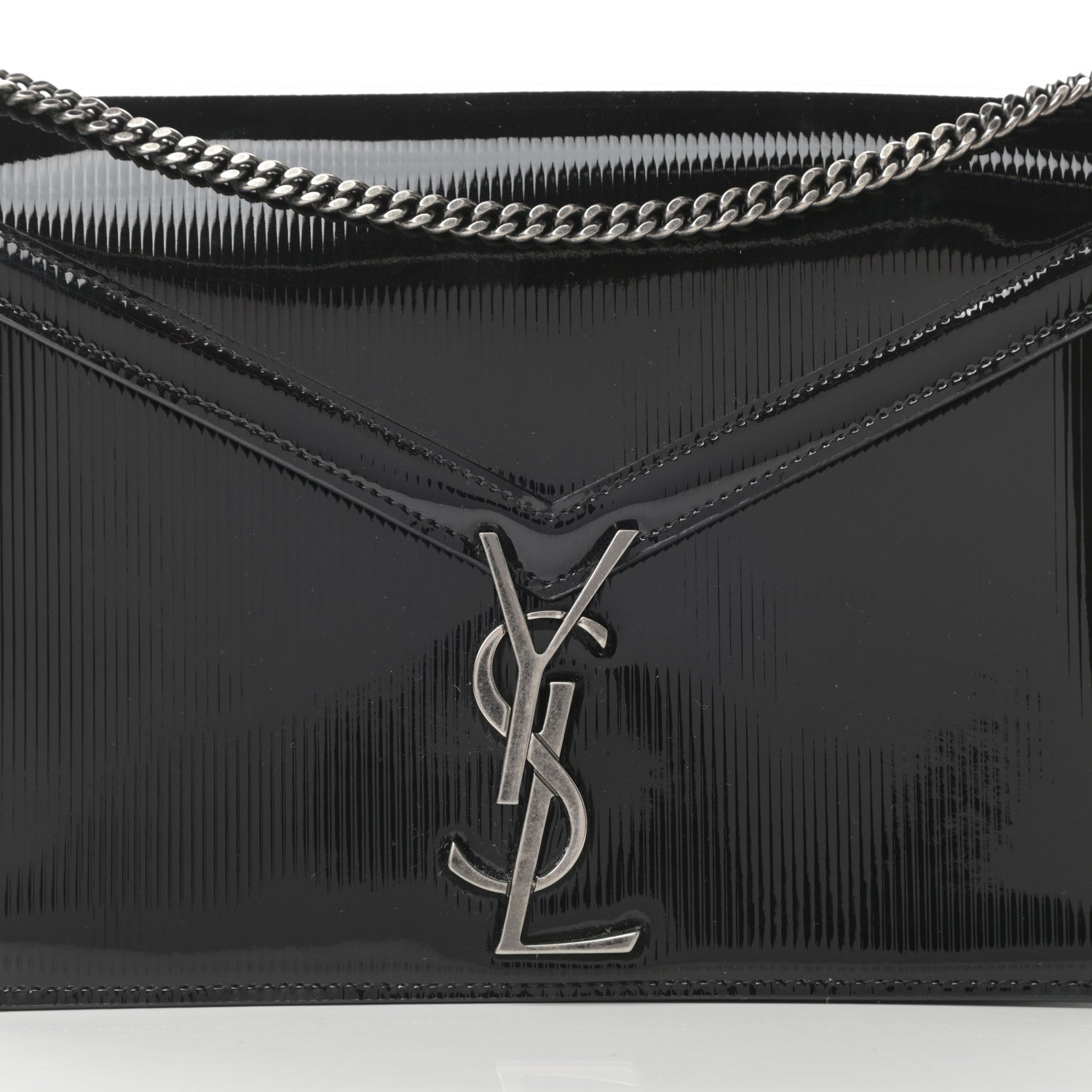 Saint Laurent Patent Monogram Cassandra Clasp Bag Black 8 of 12