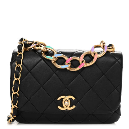 Chanel Lambskin Quilted Small Color Match Flap Black Multicolor 1 of 10