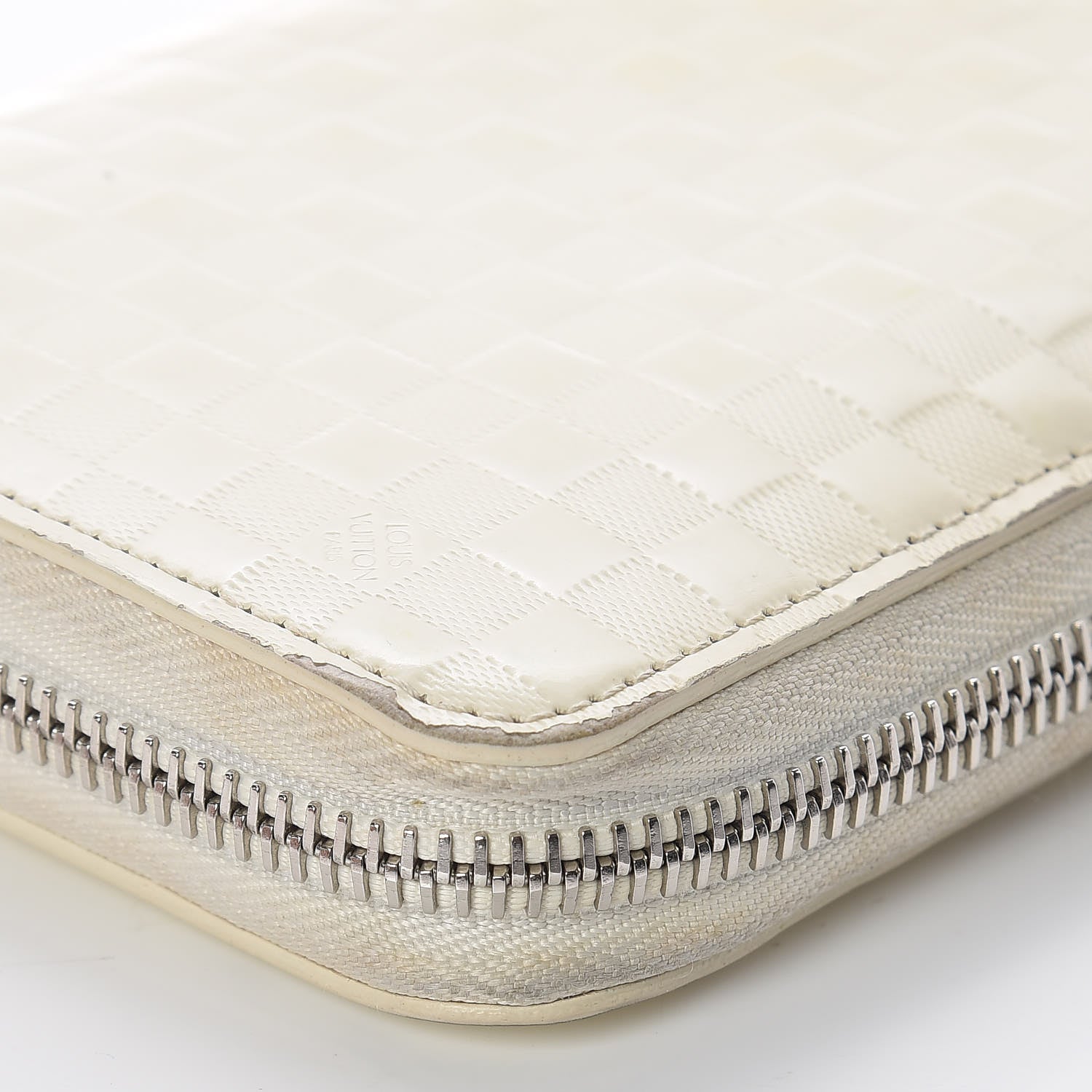 Louis Vuitton Shiny Calfskin Damier Facette Zippy Wallet Creme 10 of 20