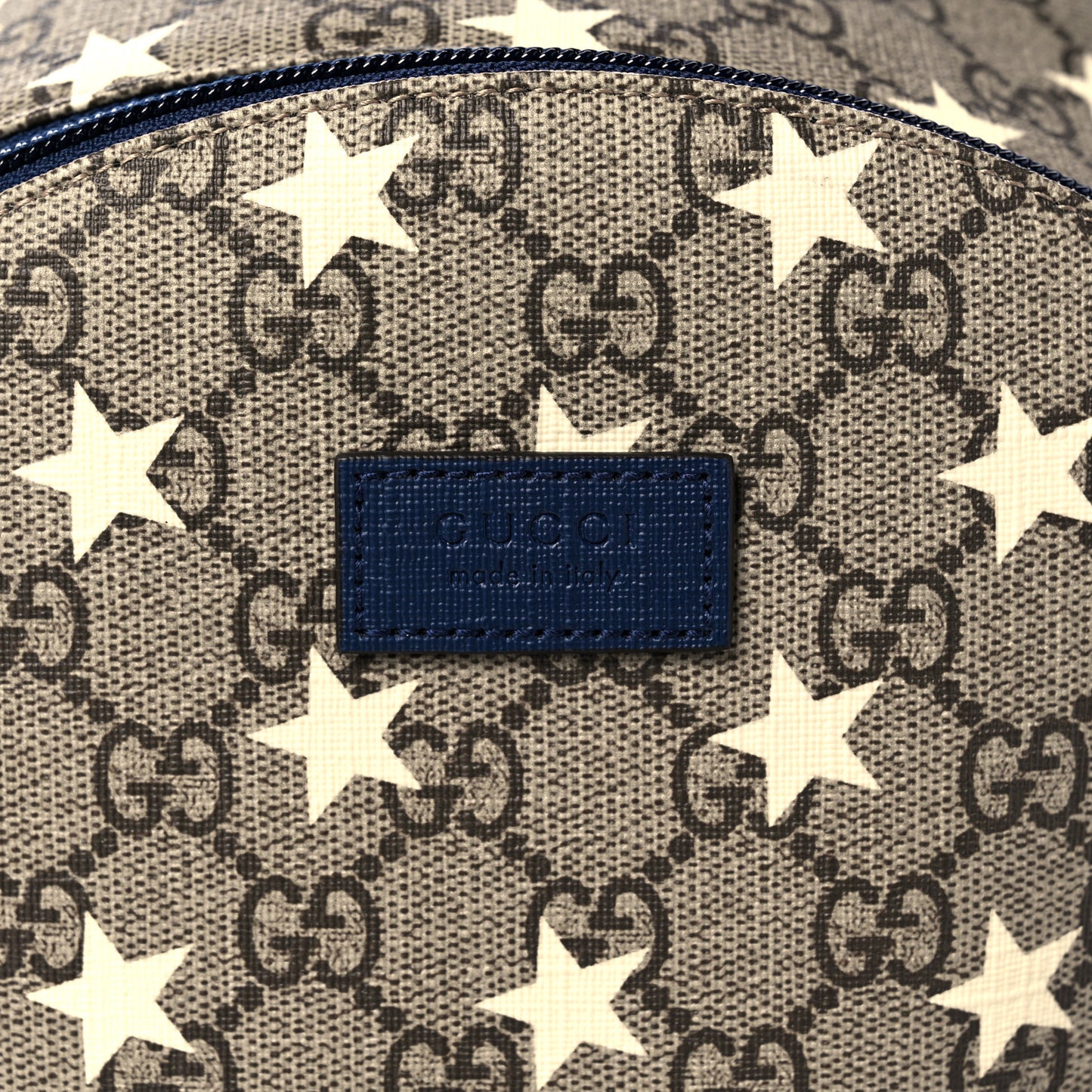 GG Supreme Monogram Stars Childrens Backpack Beige Ebony Yellow Royal