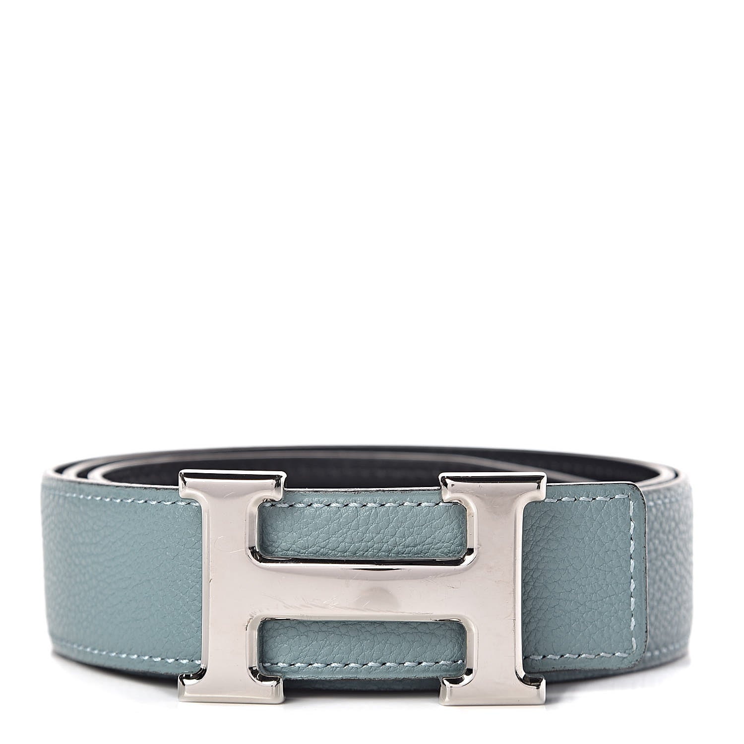 Hermes Box Togo 32mm H Belt 80 Black Ciel 1 of 10