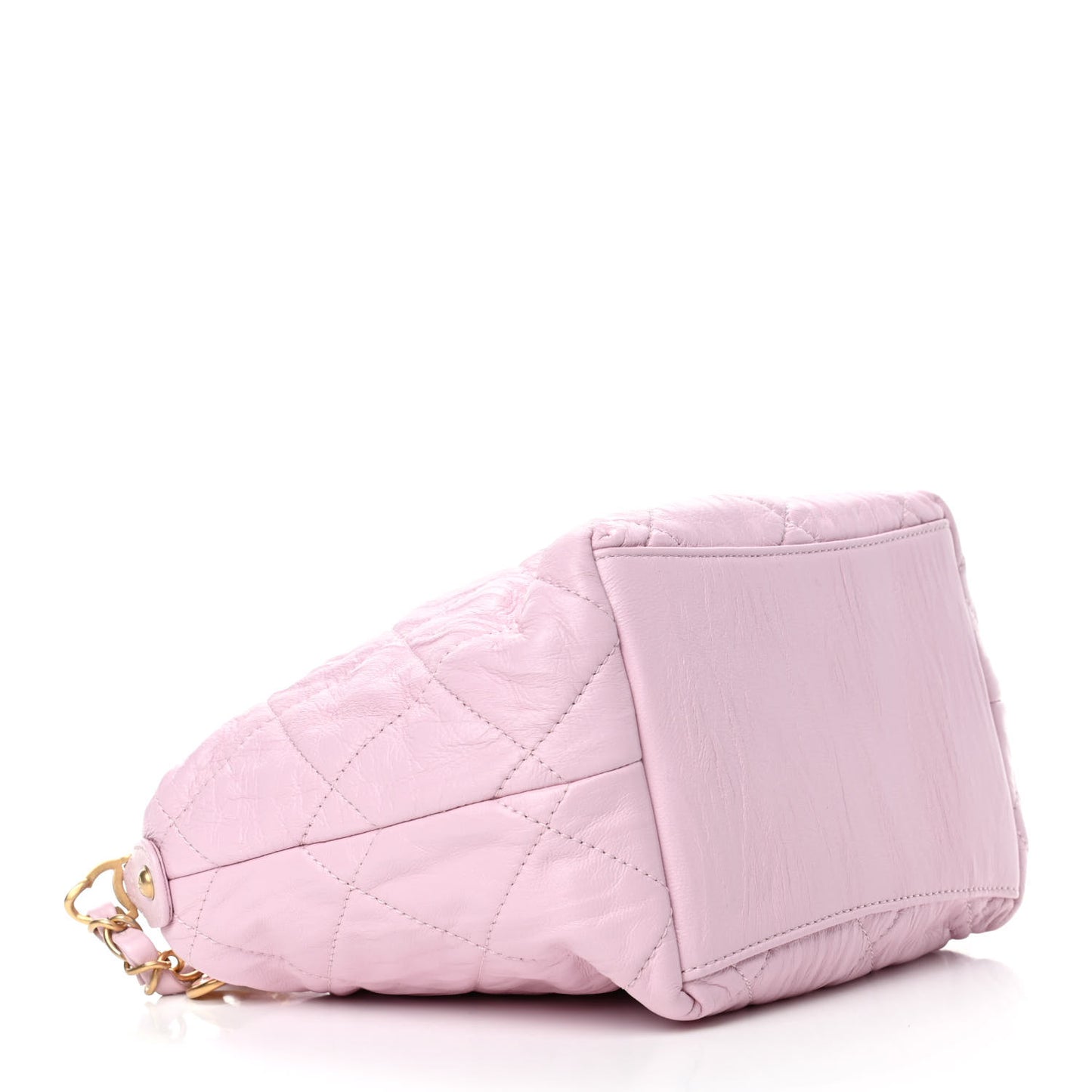 Crumpled Lambskin Quilted CC Links Shoulder Bag Pink