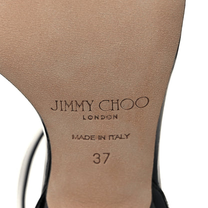 Jimmy Choo Patent Calfskin Edina Sandals 37 Black 6 of 8