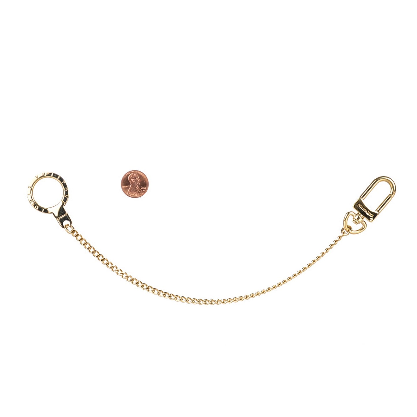 Metal Pochette Extender Key Ring Chain Gold