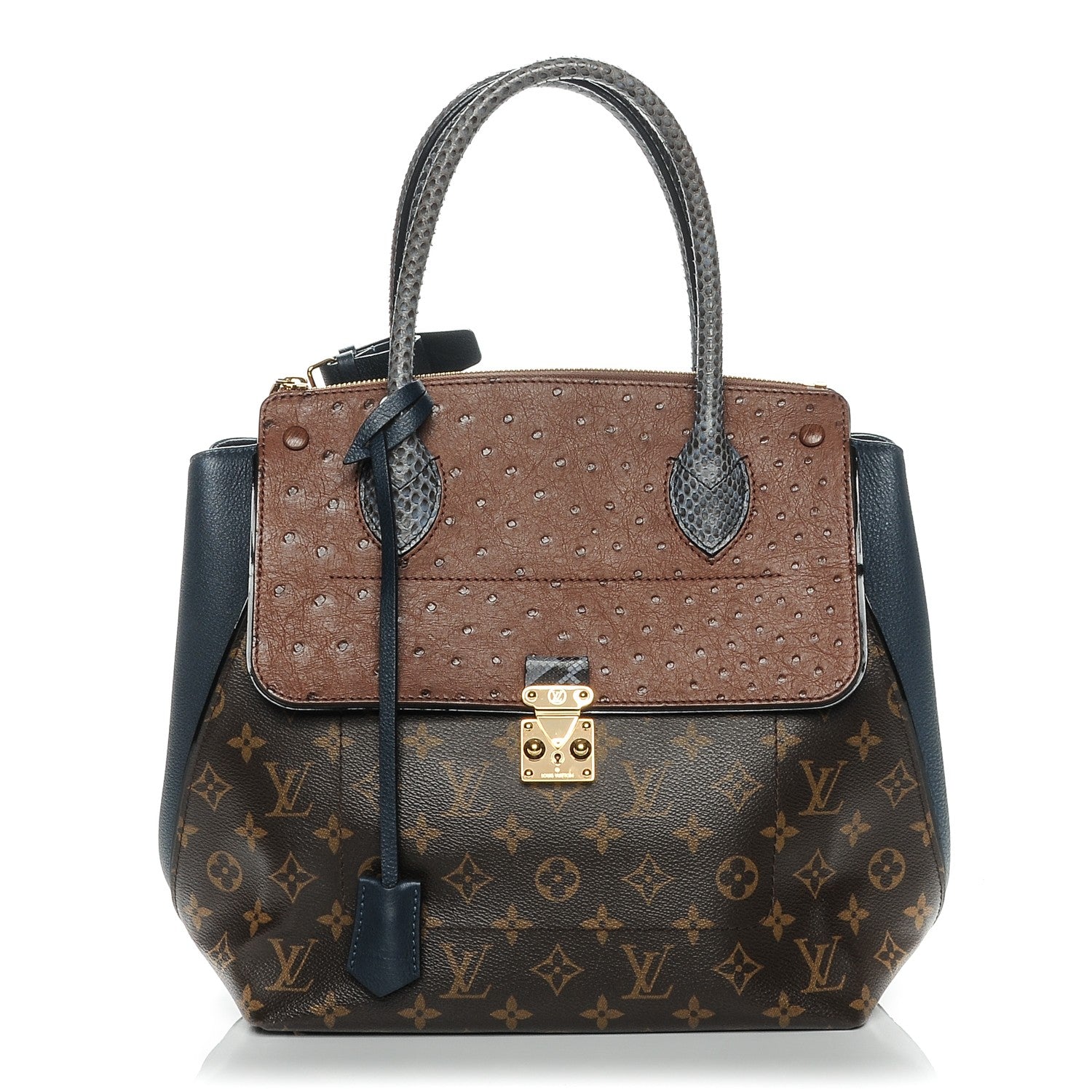 Louis Vuitton Ostrich Python Majestueux Tote MM Blue 1 of 7