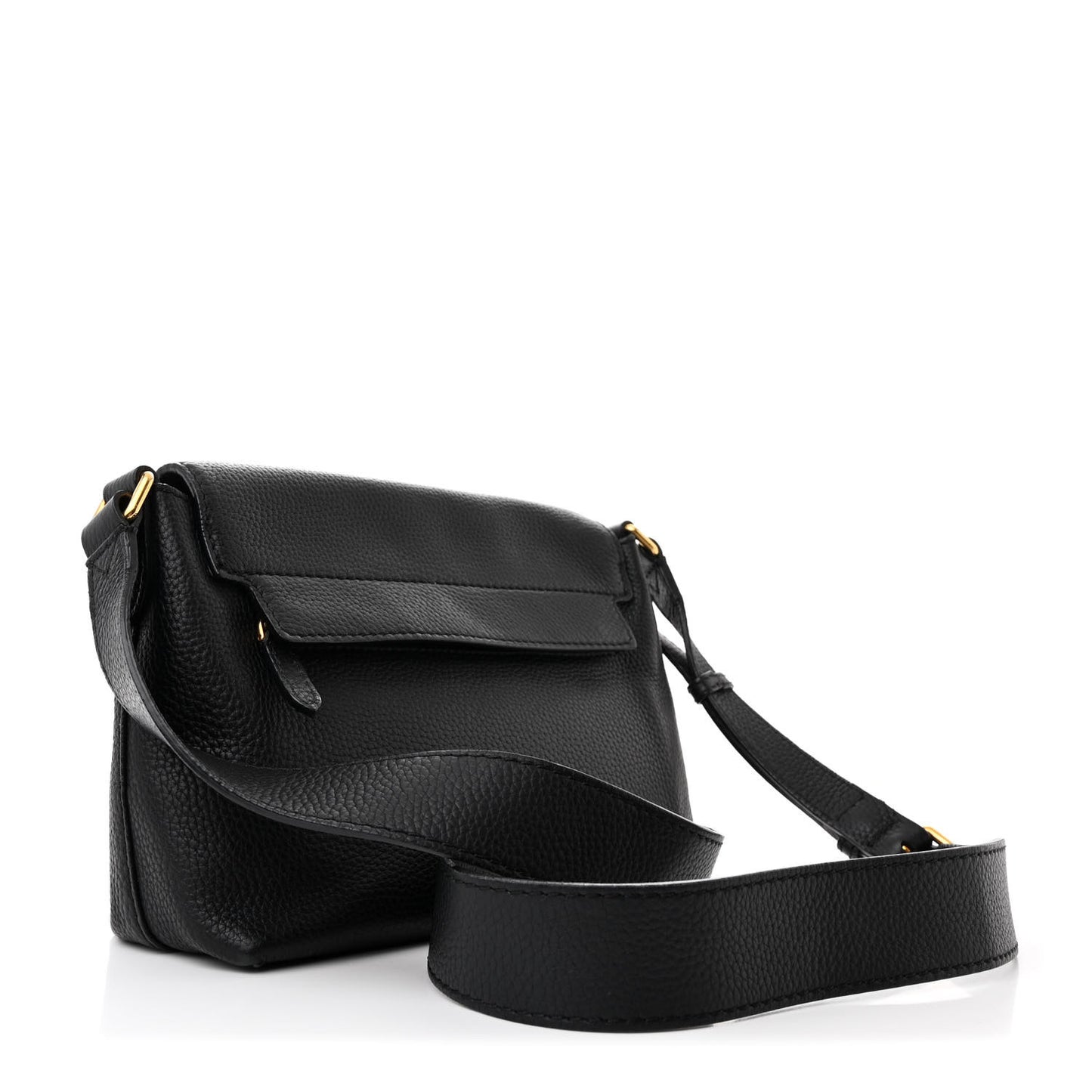 Signature Grain Medium Burleigh Crossbody Bag Black