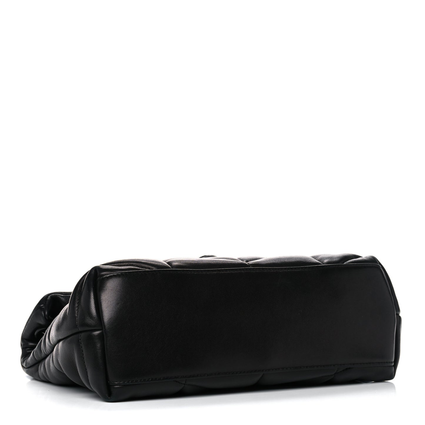 Lambskin Quilted Small Loulou Puffer Monogram Chain Satchel Black