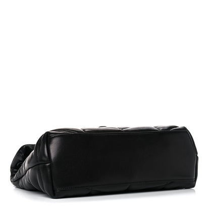 Saint Laurent Lambskin Quilted Small Loulou Puffer Monogram Chain Satchel Black 4 of 13