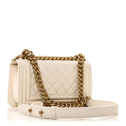 Chanel Caviar Quilted Small Boy Flap White 3 of 11