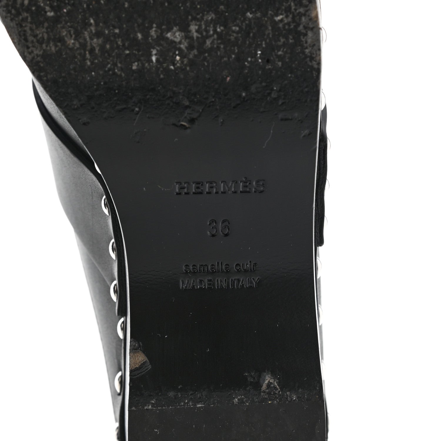 Hermes Calfskin Calya Mules 36 Black 6 of 10