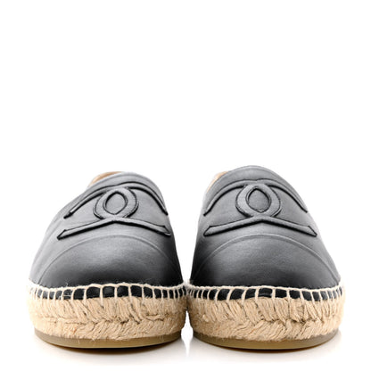 Chanel Lambskin CC Espadrilles 39 Black 2 of 9