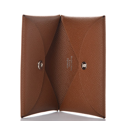Hermes Epsom Calvi Card Case Gold 5 of 7