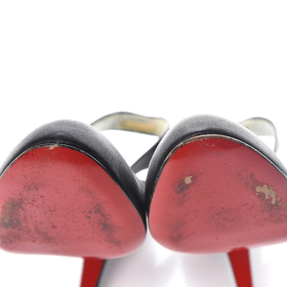 Christian Louboutin Satin Slingback 100 Pumps 38.5 Black 11 of 17