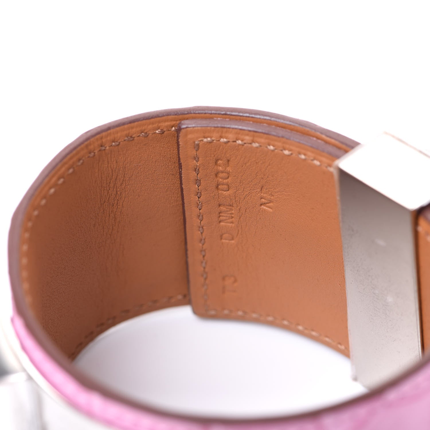 Hermes Matte Alligator Collier De Chien CDC Bracelet T3 5P Pink 4 of 5