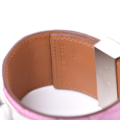 Hermes Matte Alligator Collier De Chien CDC Bracelet T3 5P Pink 4 of 5