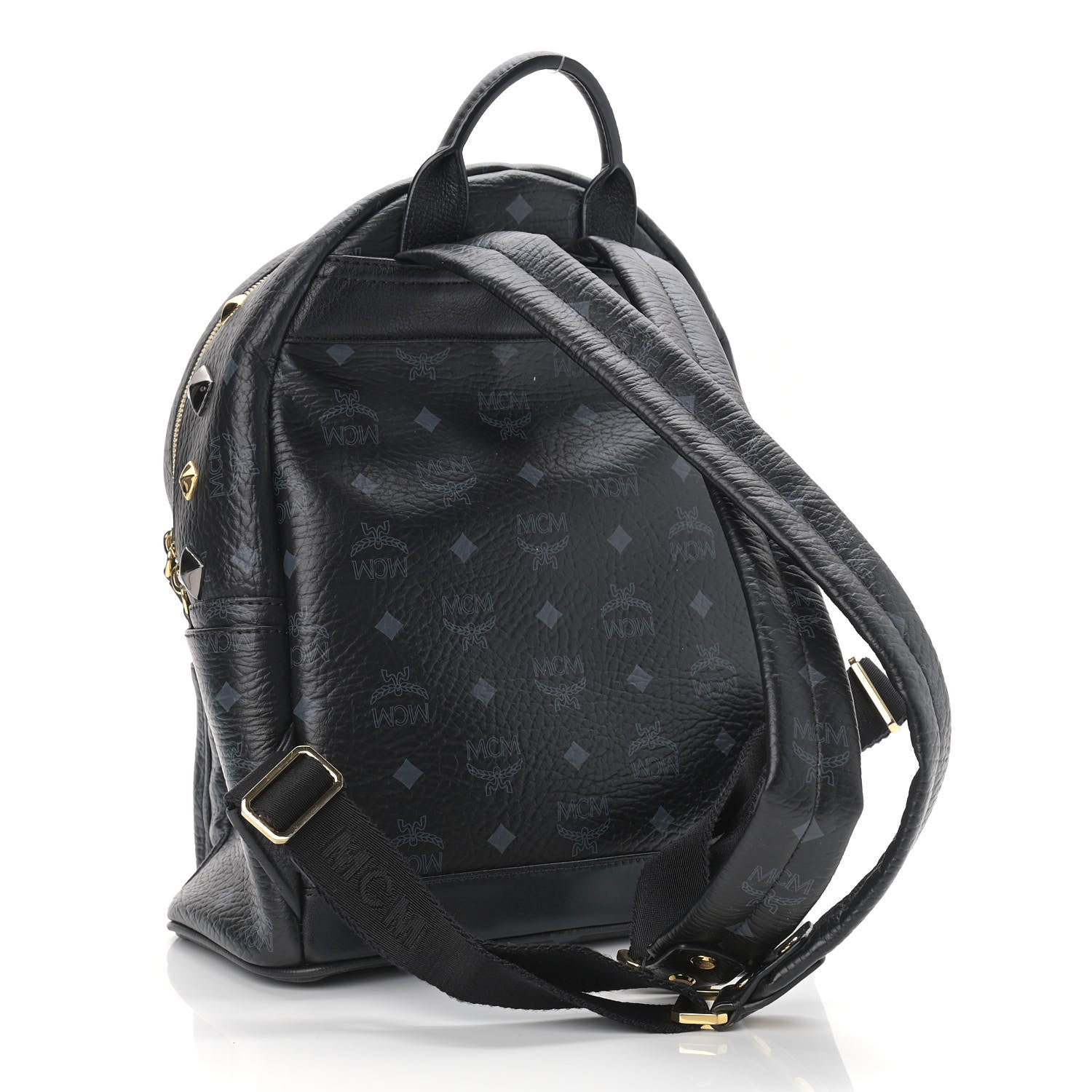 MCM Visetos Studded Small Stark M Backpack Black 2 of 11