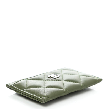 Chanel Lambskin Quilted Card Holder Green 5 of 9