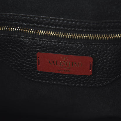 Valentino Garavani Grained Calfskin Rockstud Shoulder Tote Black 8 of 9