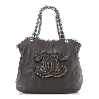Chanel Tweed Lambskin Drawstring Tweedy Tote Brown 1 of 10