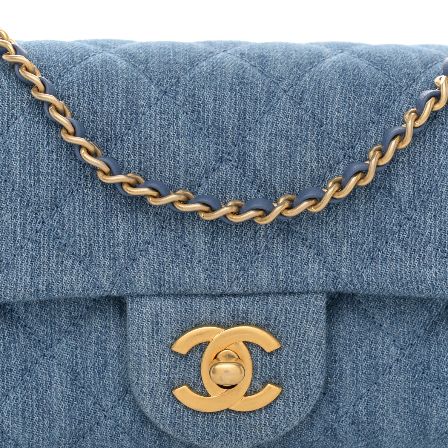 Chanel Denim Quilted Mini Pearl Crush Rectangular Flap Blue 8 of 11