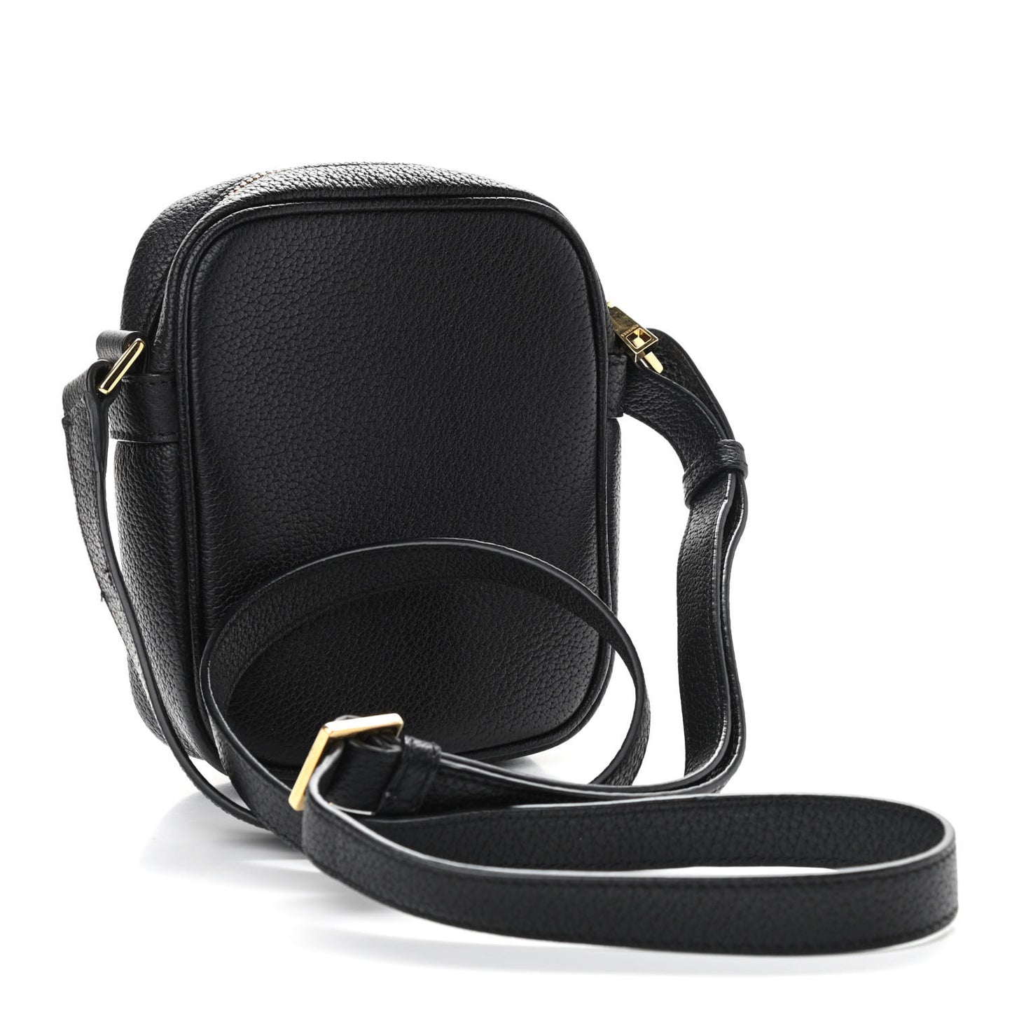 Grained Calfskin Small Medusa Messenger Bag Black