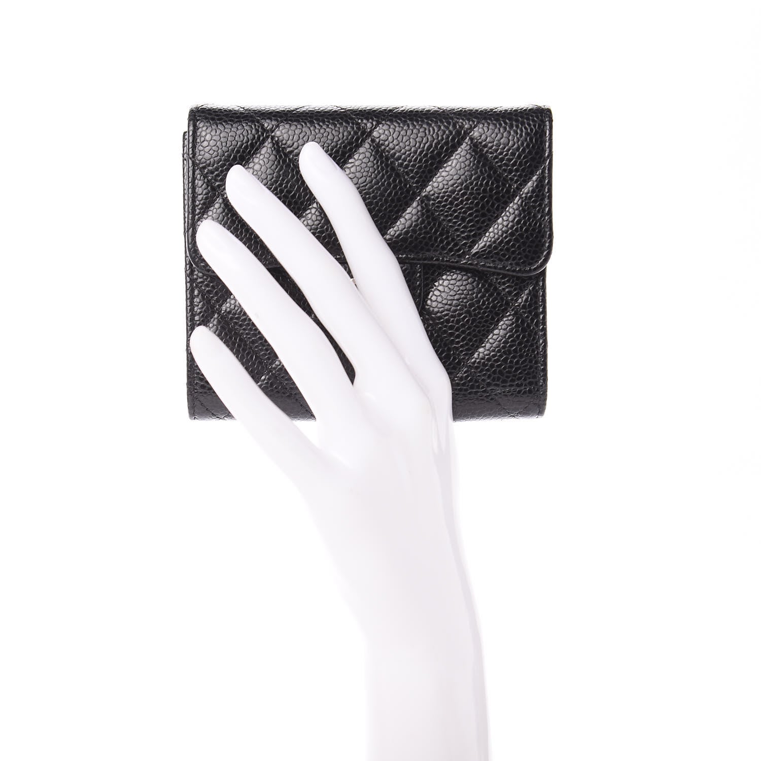 Chanel Caviar Quilted Compact Flap Wallet Black 2 of 11