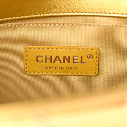 Chanel Metallic Calfskin Crocodile Embossed Graffiti Medium Cocodile Boy Flap Gold 6 of 11