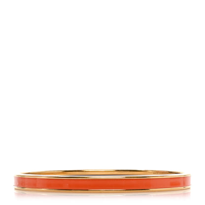 Hermes Enamel Printed Extra Narrow Uni Bracelet 65 Orange 3 of 6