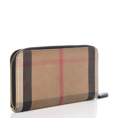 Burberry Calfskin House Check Elmore Zip Around Wallet Black 3 of 6