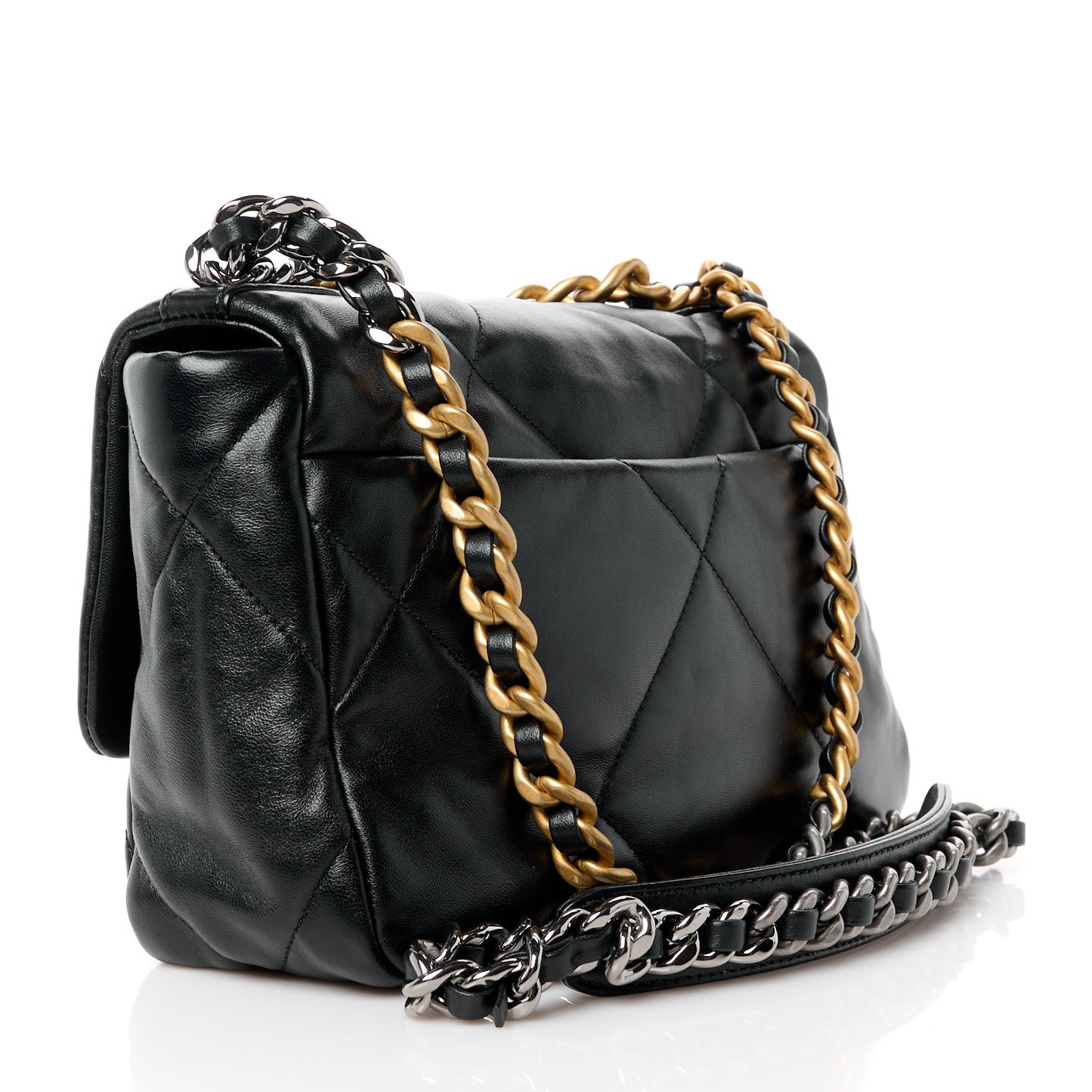 Lambskin Quilted Medium Chanel 19 Flap Black