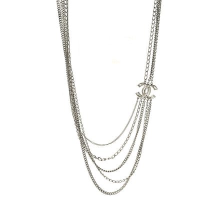 Chanel Crystal CC Multi Strand Long Chain Necklace Gold 1 of 6