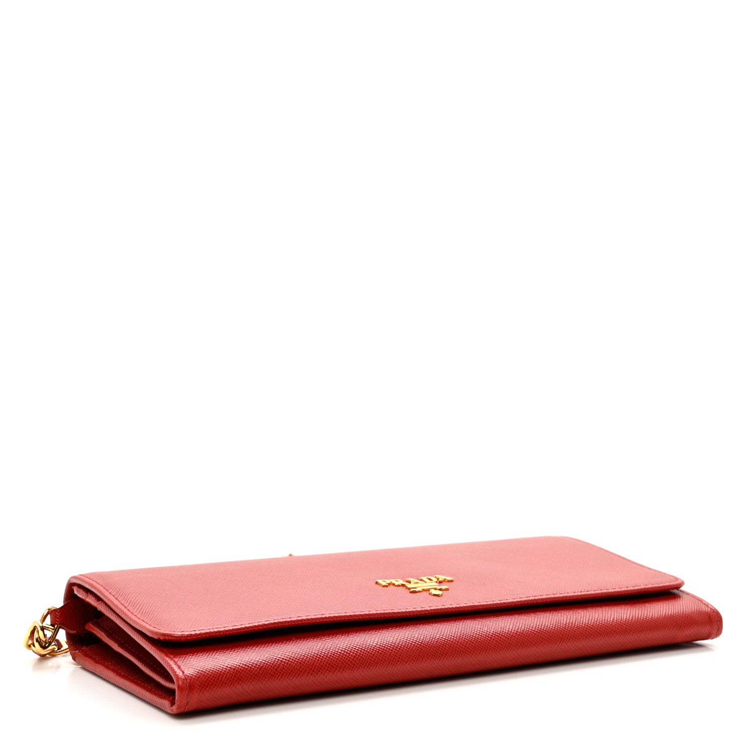Prada Saffiano Wallet on Chain Fuoco 4 of 7
