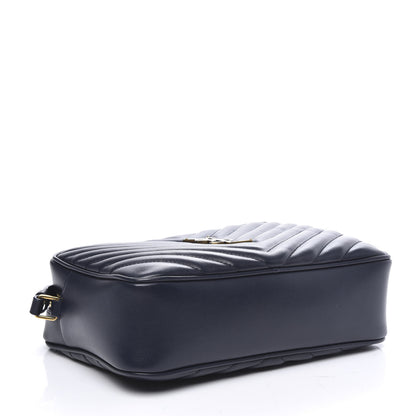 Saint Laurent Calfskin Matelasse Monogram Lou Camera Bag Navy 3 of 9