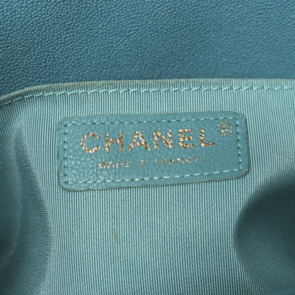 Chanel Caviar Quilted Medium Boy Flap Turquoise 6 of 10
