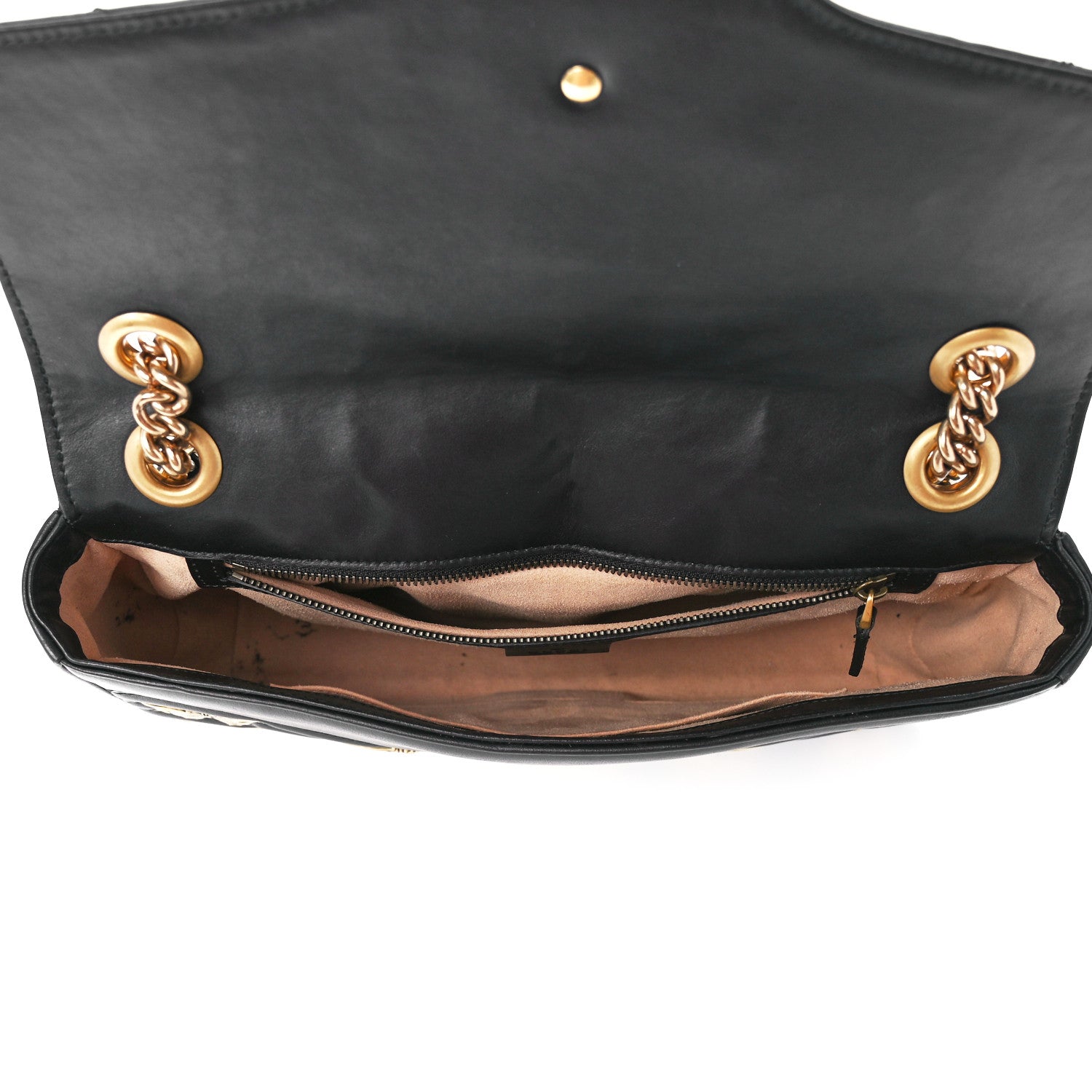 Gucci Calfskin Matelasse Animal Studs Medium GG Marmont Shoulder Bag Black 4 of 11