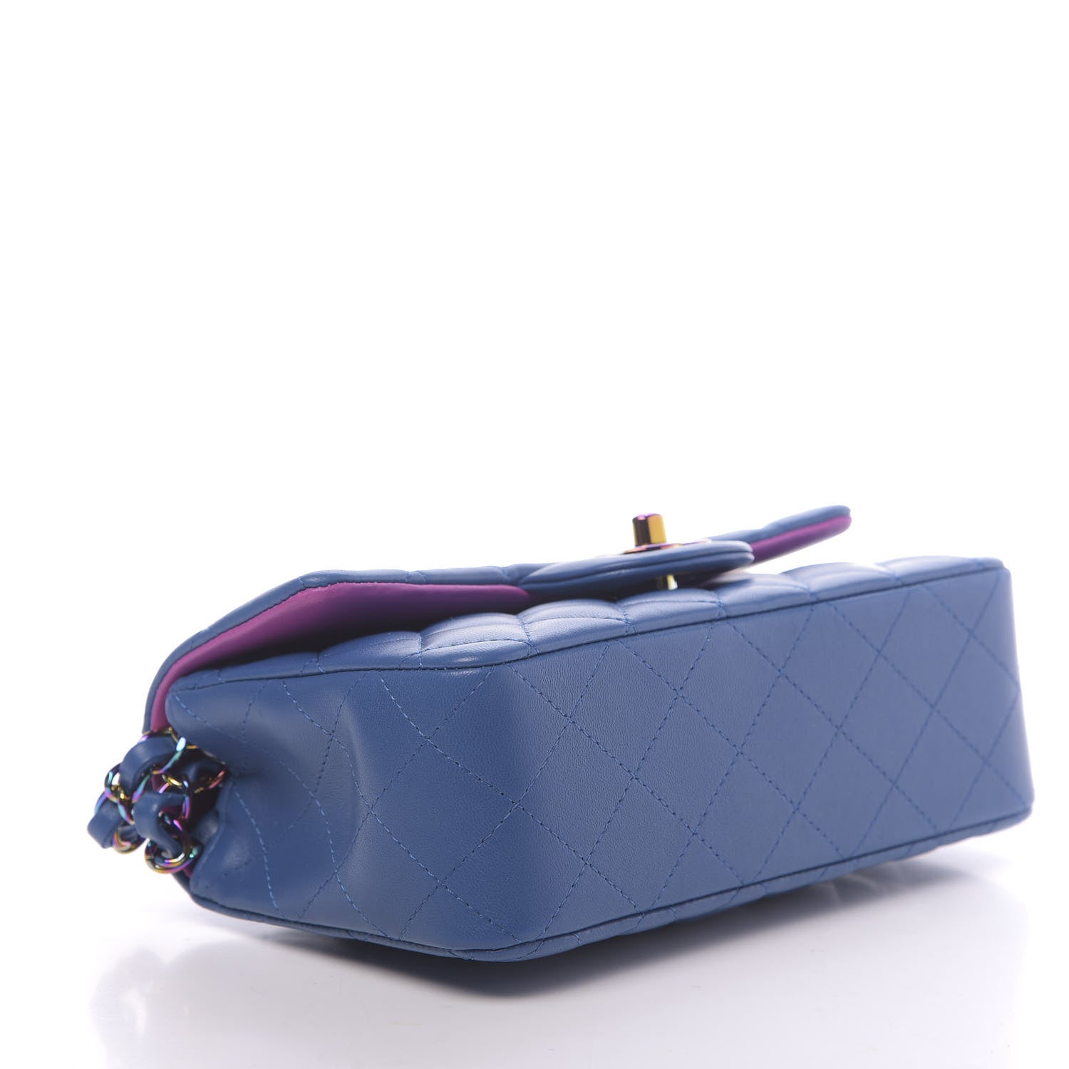 Chanel Lambskin Quilted Mini Rectangular Flap Blue Purple 4 of 10