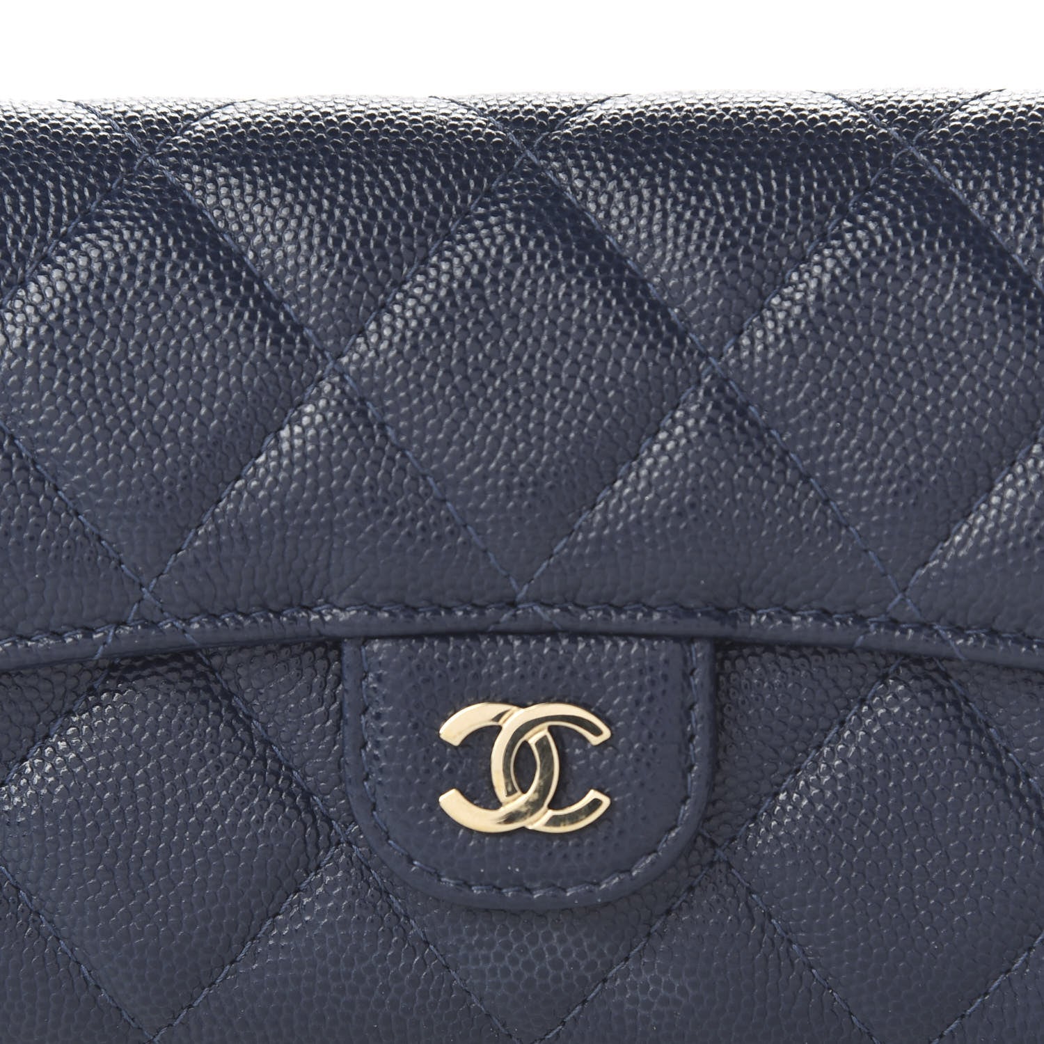 Chanel Caviar Quilted Medium Flap Wallet Blue 10 of 11