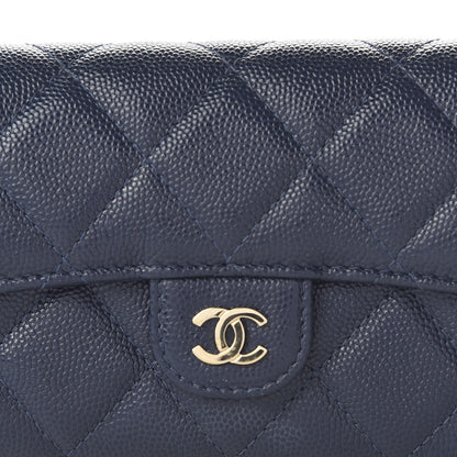 Chanel Caviar Quilted Medium Flap Wallet Blue 10 of 11