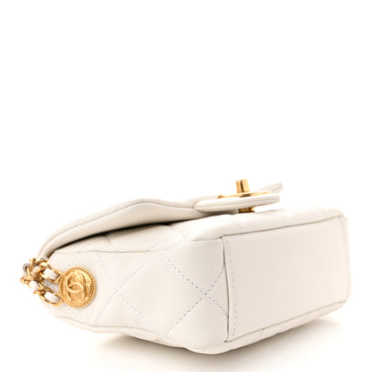 Chanel Caviar Quilted Mini Twist Your Buttons Flap White 4 of 10